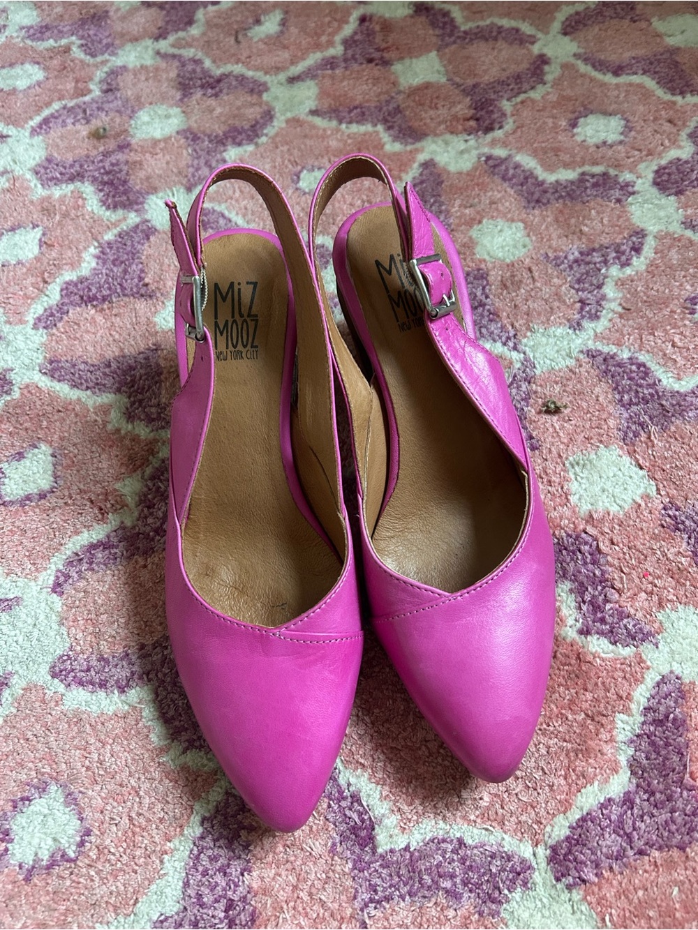 Miz Mooz Hot Pink Pointed Slingback Heels